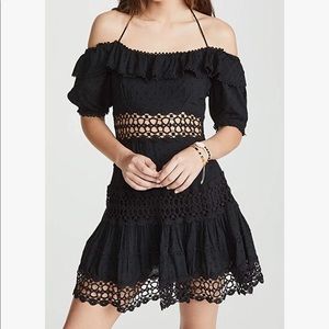 Free People cruel intentions black cutout crotchet-lace mini dress size 2